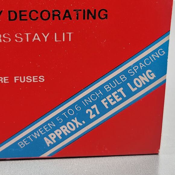 Joy Brite 50 Miniature Christmas Light Set Vintage Indoor Outdoor  27 Ft NOS - Picture 2 of 16